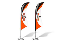 Bowed Feather Flags