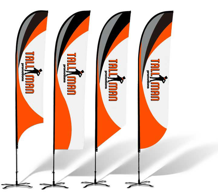 Tall man Promotions feather flags custom